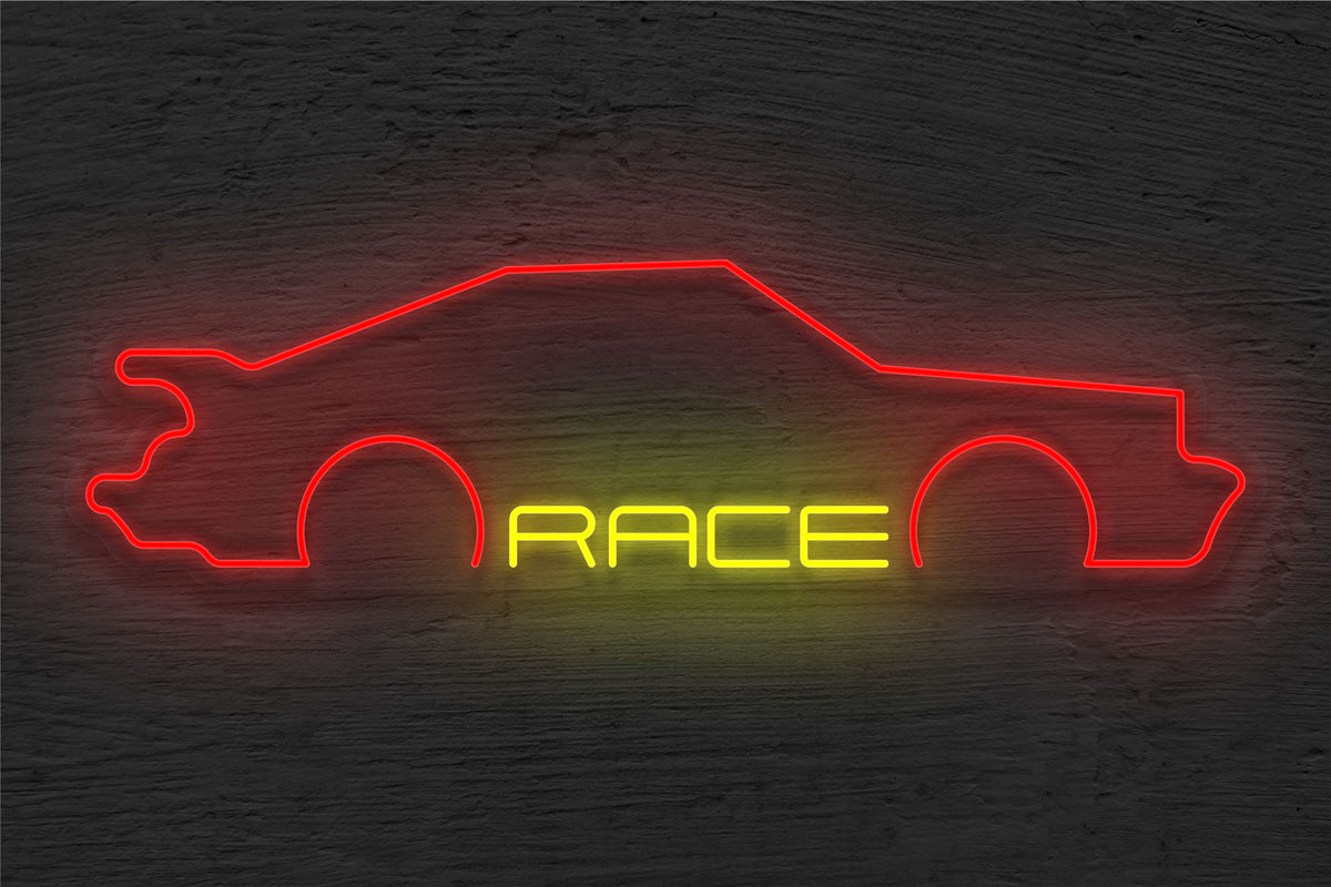 Car Logo and &quot;Race&quot; LED Neon Sign