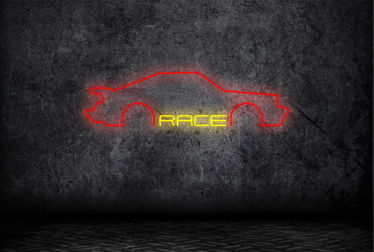 Car Logo and "Race" LED Neon Sign