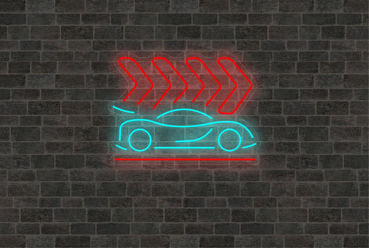 Arrow Right and Car Logo LED Neon Sign