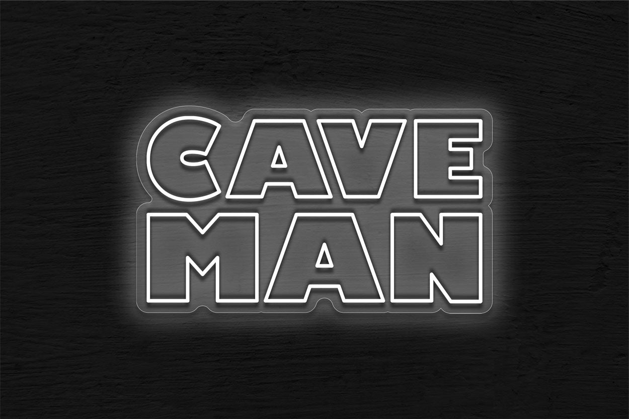 Outline Text Cave Man LED Neon Sign