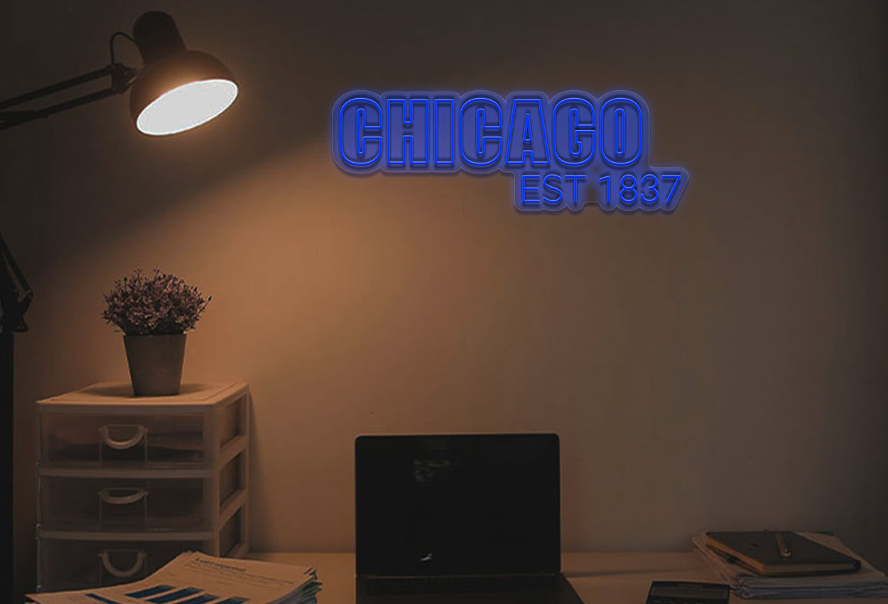 Chicago Est 1837 LED Neon Sign