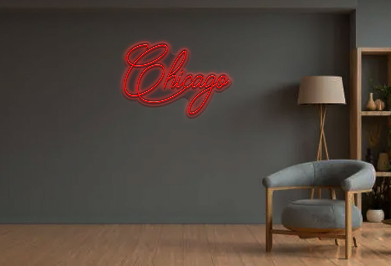 Chicago Script Font LED Neon Sign