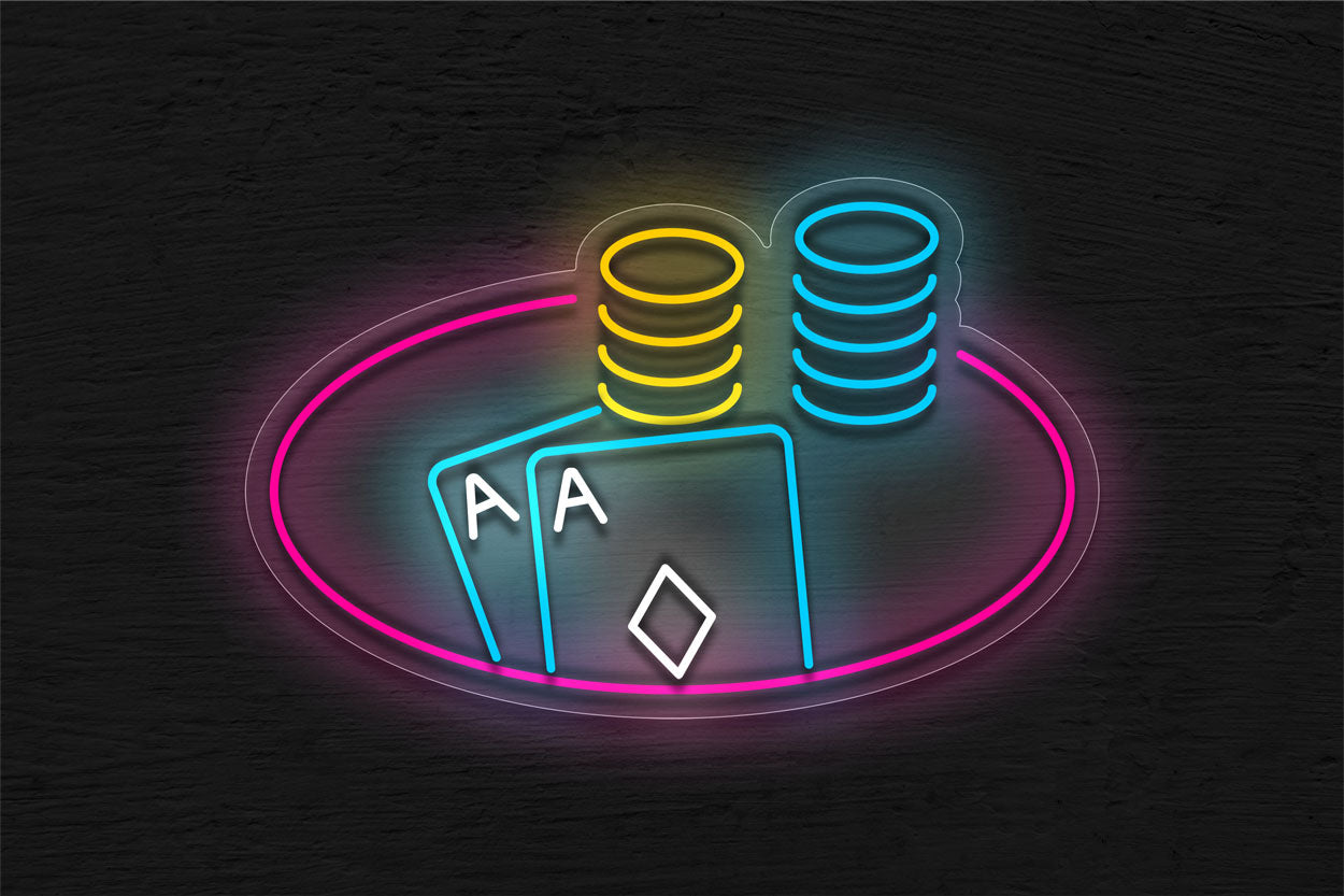 Chips And Cards LED Neon Sign