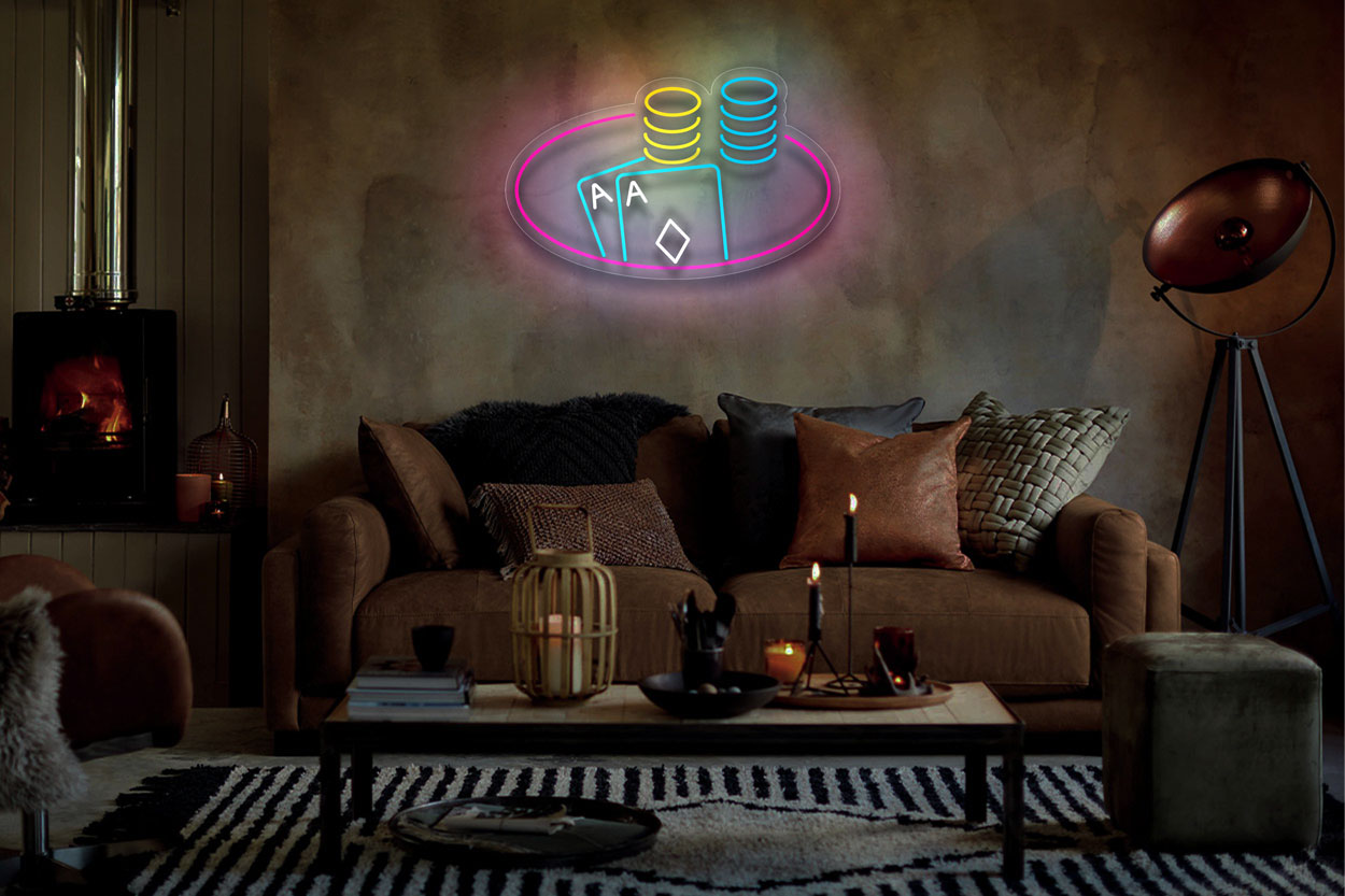 Chips And Cards LED Neon Sign
