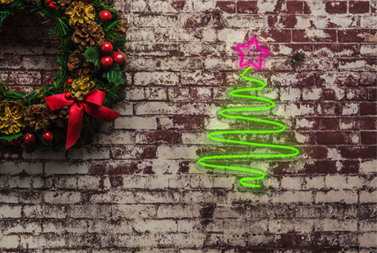 Christmas Tree and a Star LED Neon Sign