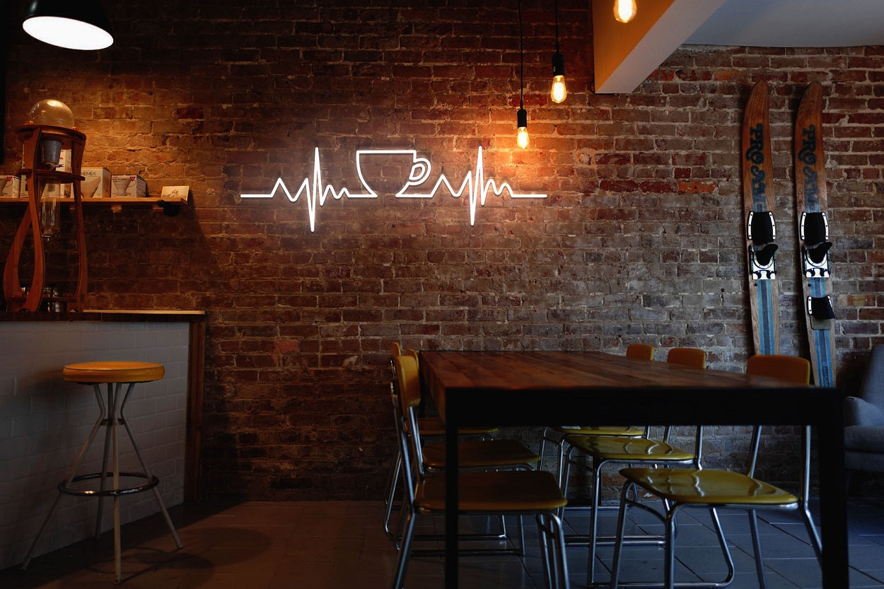 Coffee Heart Beat LED Neon Sign | Coffee Shop