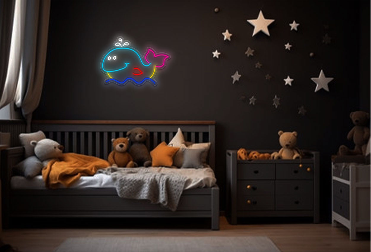 Buy Colorful Whale LED Neon Sign | Animal Signs from Best Buy Neon Signs