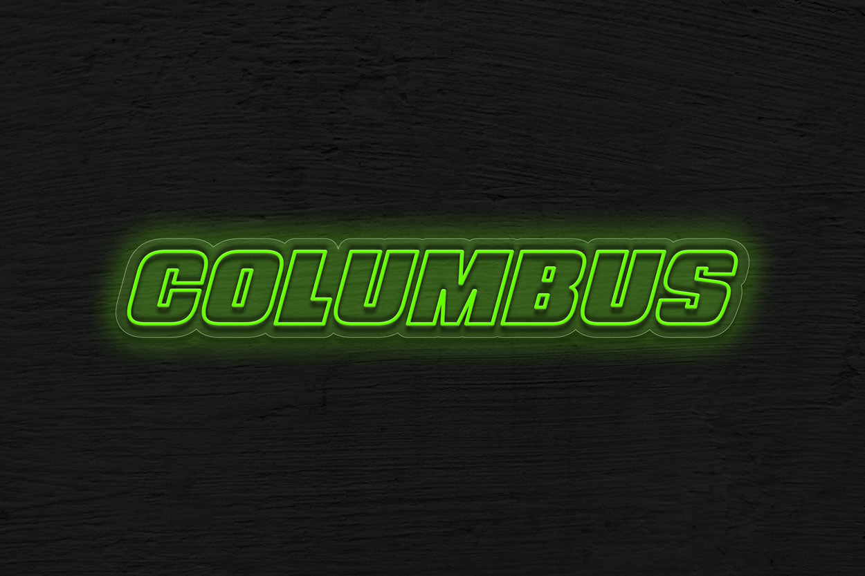 Columbus Double Stroke Text LED Neon Sign