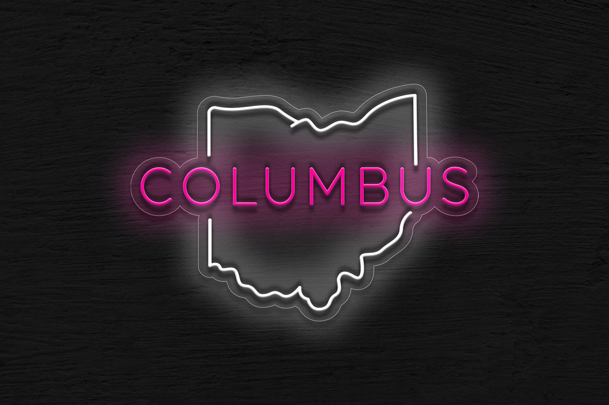Columbus Map LED Neon Sign