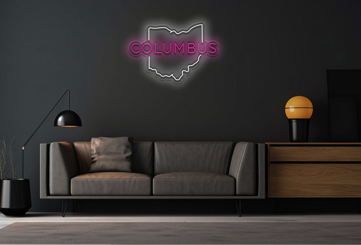 Columbus Map LED Neon Sign