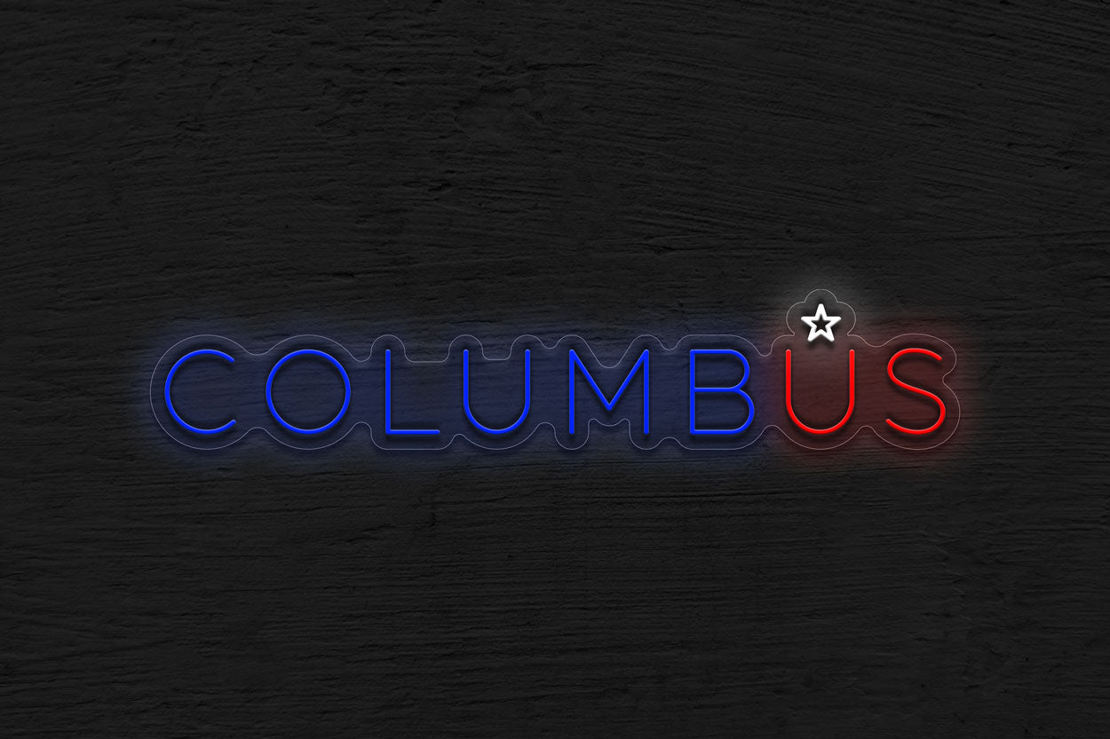 Columbus With Star LED Neon Sign