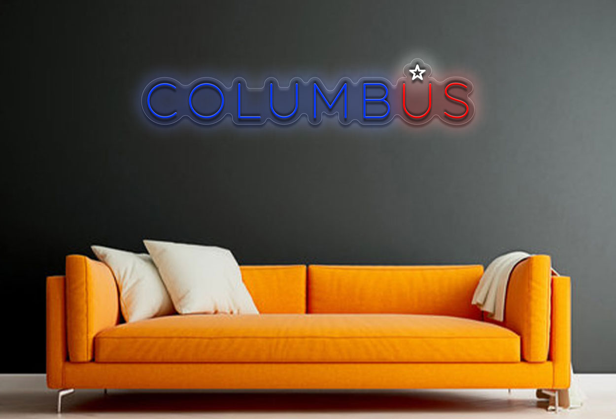 Columbus With Star LED Neon Sign