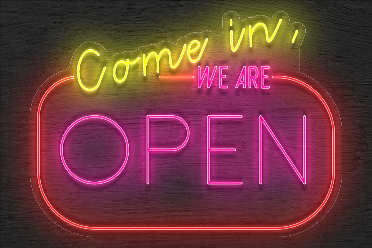 Multi-color &quot;Come in WE ARE OPEN&quot; LED Neon Sign