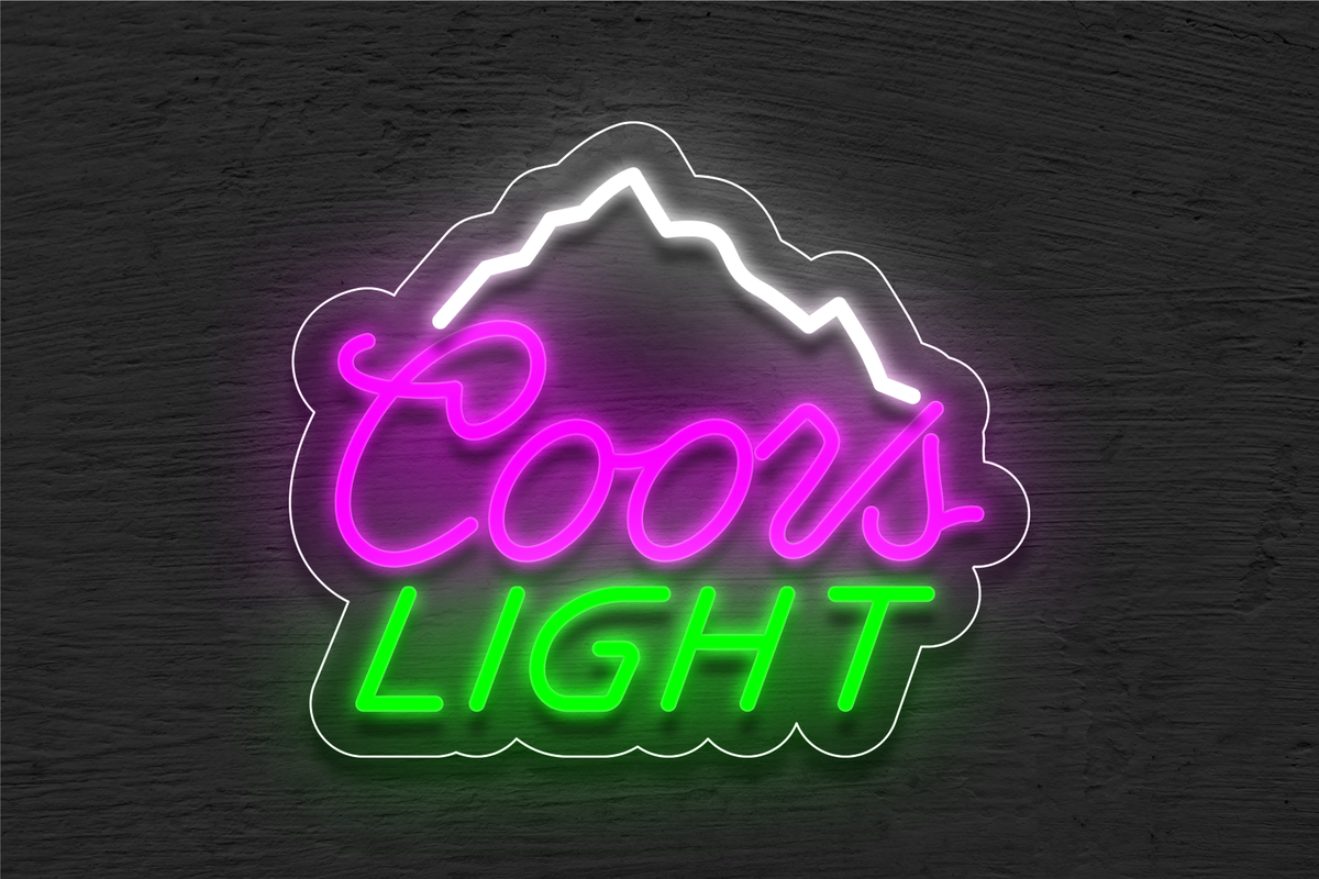 &quot;Coors Light&quot; with Mountain Logo LED Neon Sign