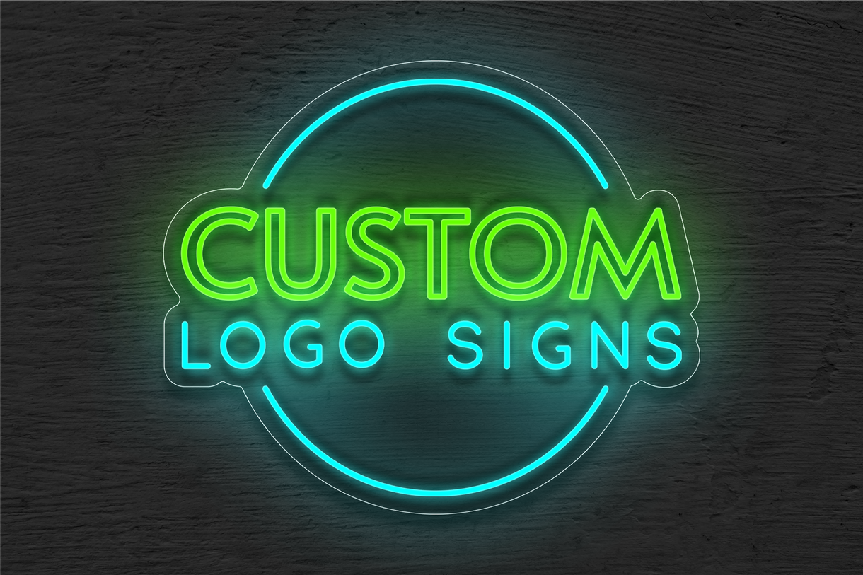 Buy Custom Logo Signs with Circle Border LED Neon Sign | Best Selling ...