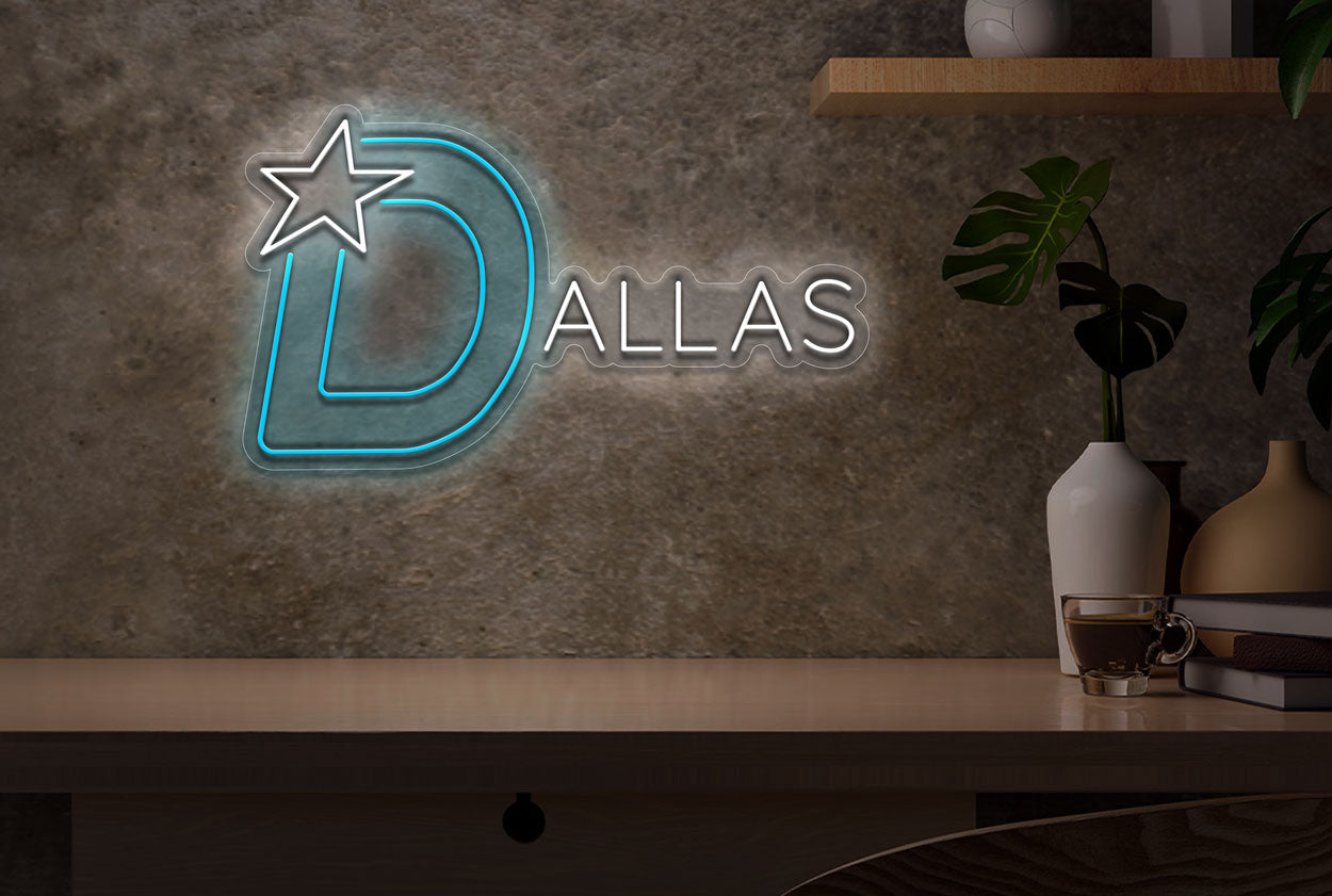 Dallas Letters Sign Buy Dallas Logo With Text LED Neon Sign | Best Selling Neon Signs from ...