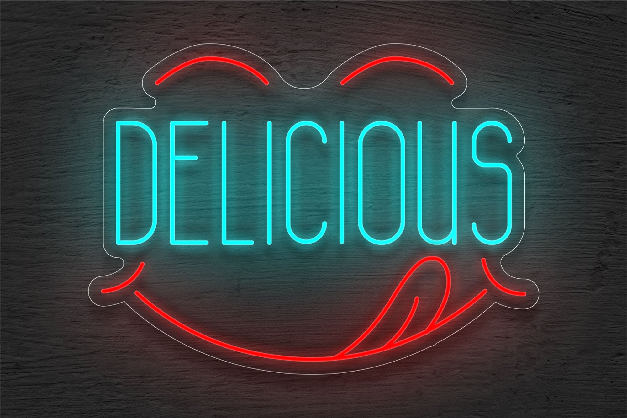 Delicious with Border LED Neon Sign | Inspirational Neon Signs | Best ...