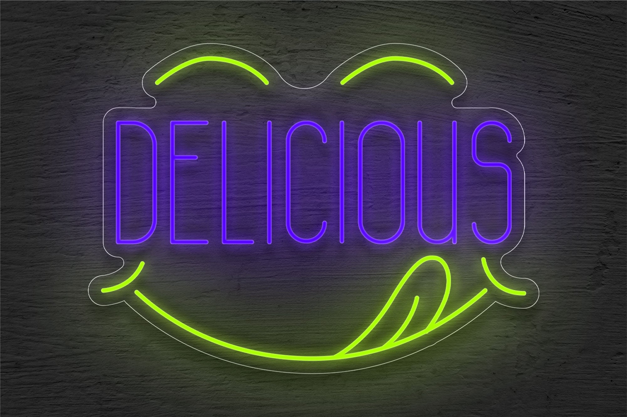 Delicious with Border LED Neon Sign | Inspirational Neon Signs | Best ...