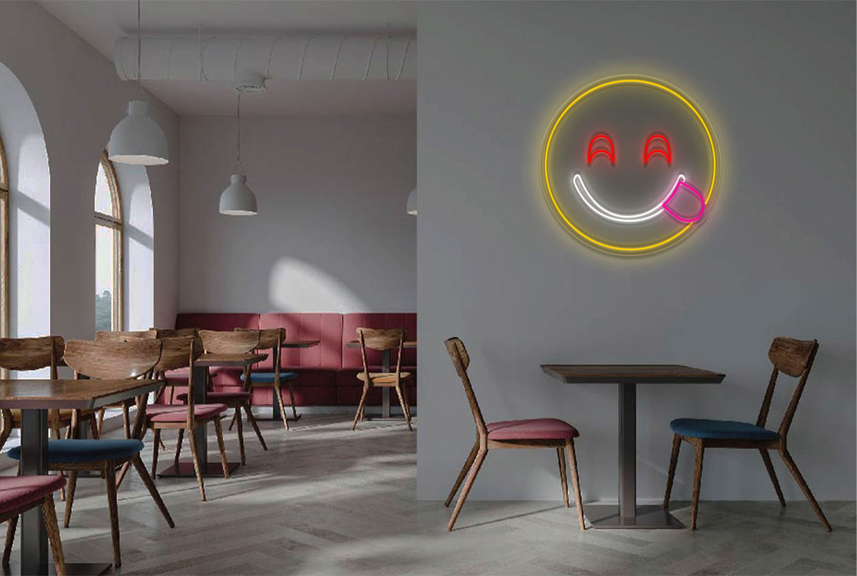 Delicious Face  Emoji LED Neon Sign
