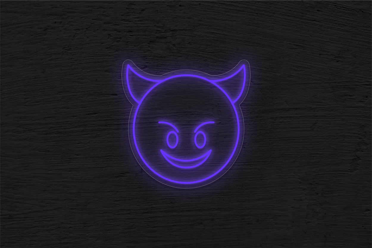 Devil Face Emoji LED Neon Sign