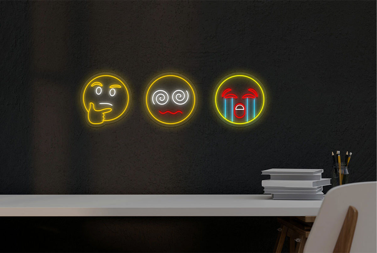 Confused Emoji LED Neon Sign