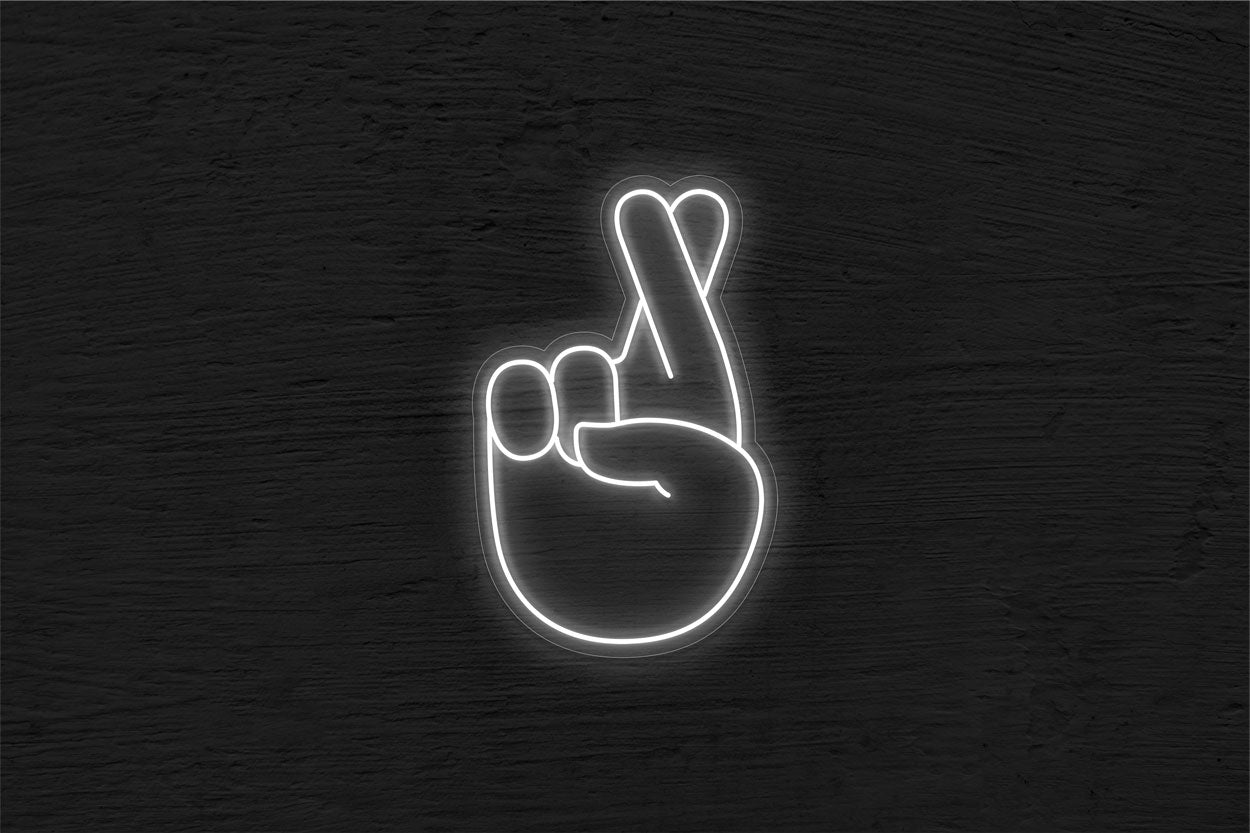 Finger-crossed-Hand-Emoji LED Neon Sign