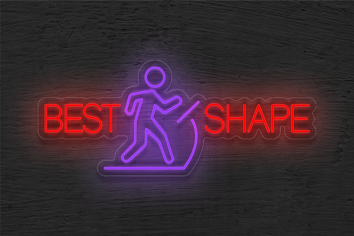 &quot;BEST SHAPE&quot; with Walking Image LED Neon Sign