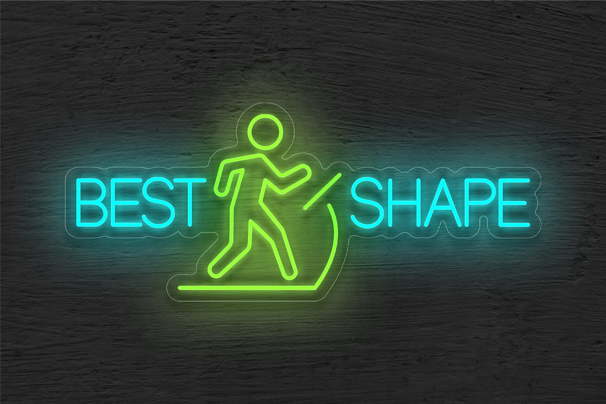 &quot;BEST SHAPE&quot; with Walking Image LED Neon Sign