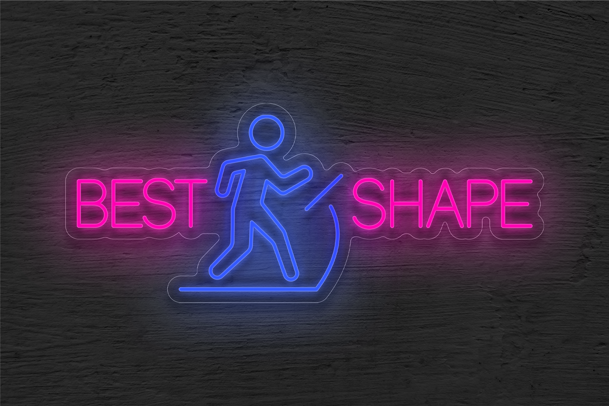 &quot;BEST SHAPE&quot; with Walking Image LED Neon Sign