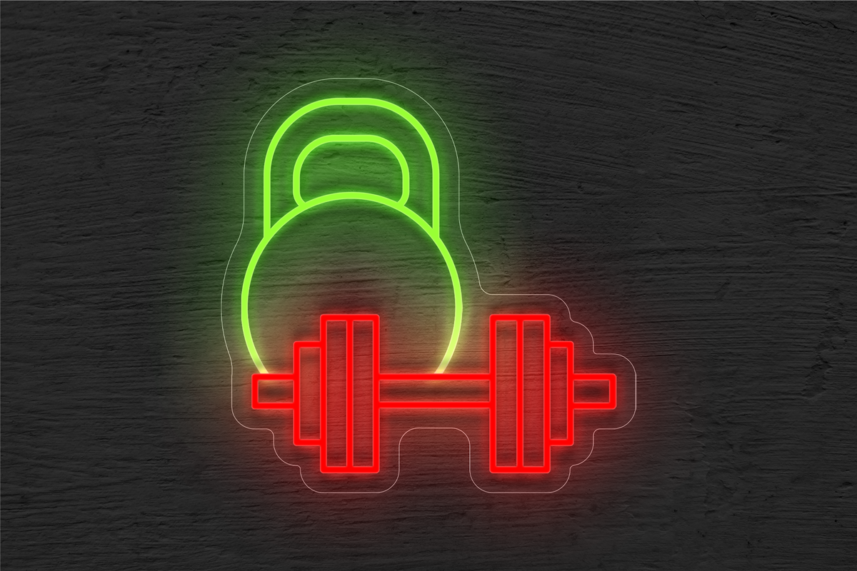 GYM Dumbell and Weights LED Neon Sign