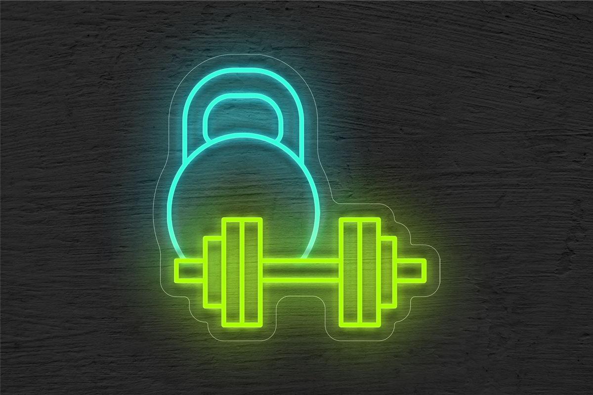 GYM Dumbell and Weights LED Neon Sign