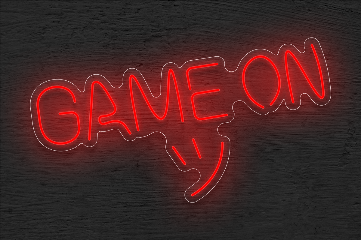 &quot;Game On&quot; with Smiley LED Neon Sign