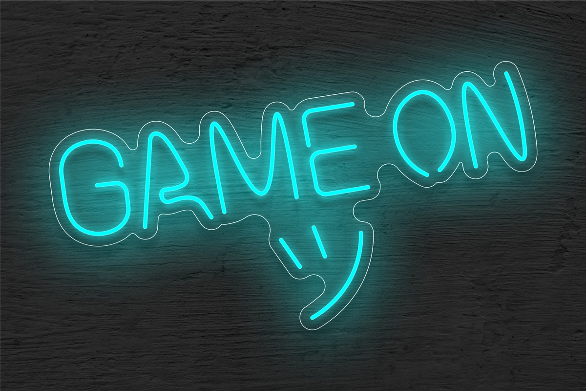 &quot;Game On&quot; with Smiley LED Neon Sign
