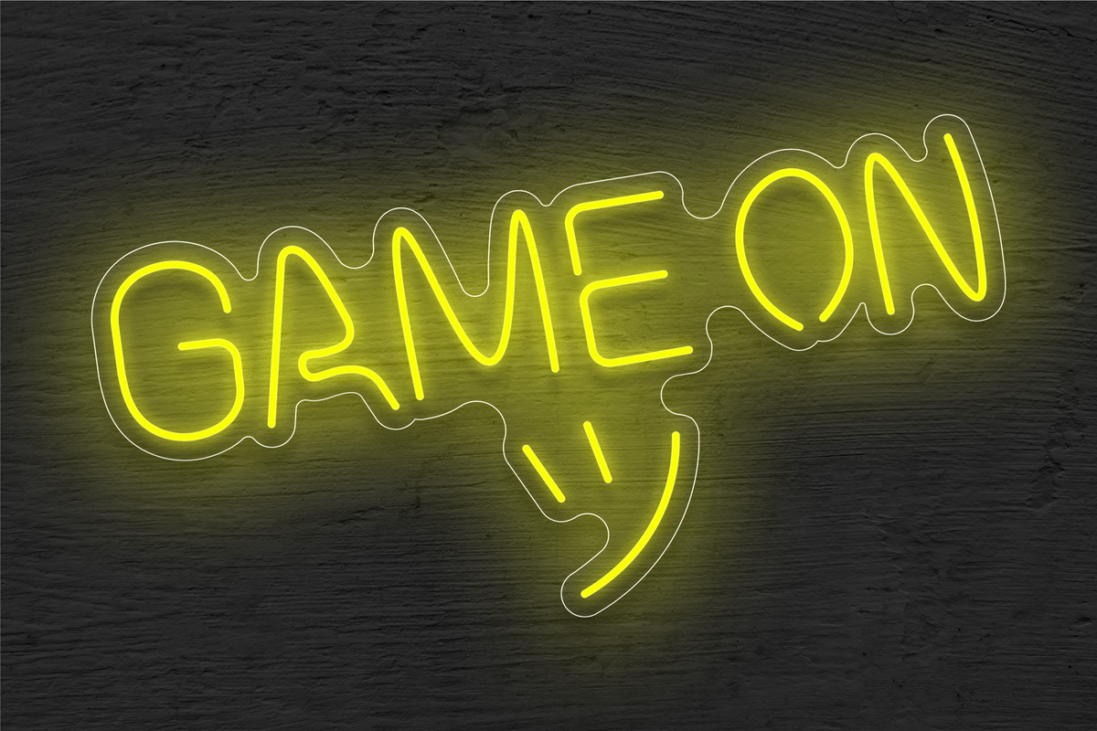 &quot;Game On&quot; with Smiley LED Neon Sign
