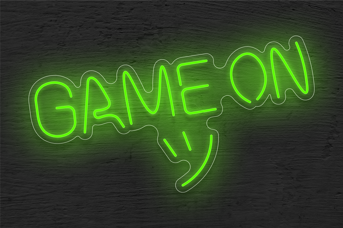 &quot;Game On&quot; with Smiley LED Neon Sign