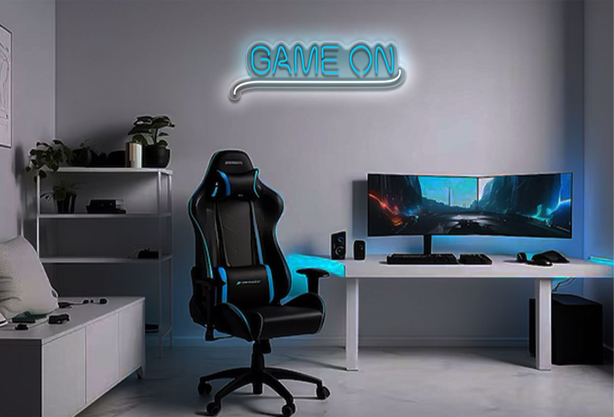 Game On With Underline LED Neon Sign