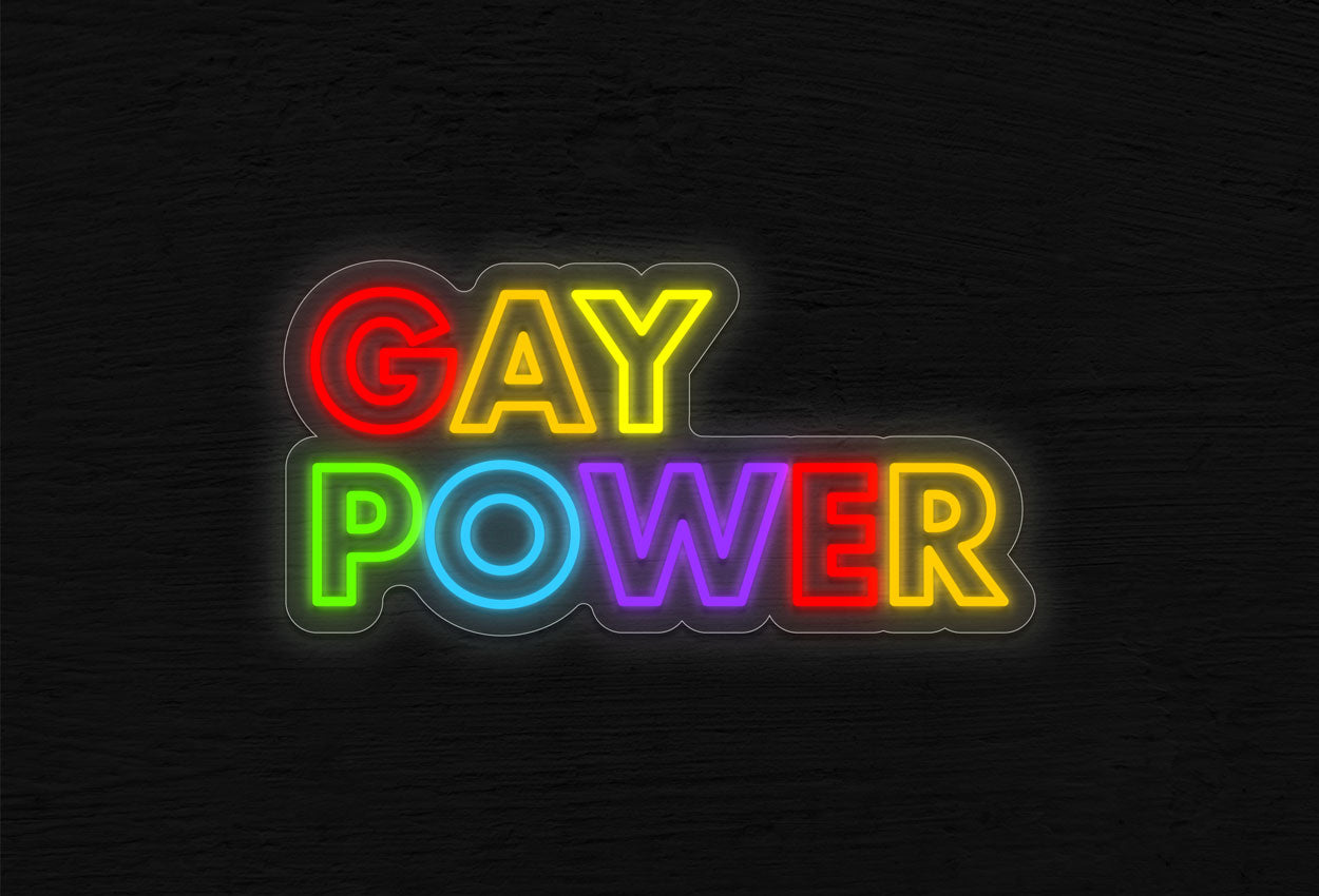 Gay Power in Colorful Double Stroke LED Neon Sign