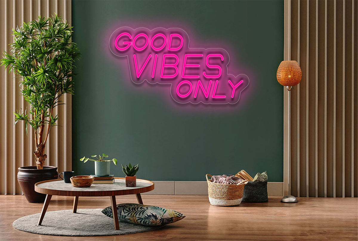 &quot;Good Vibes Only&quot; LED Neon Sign