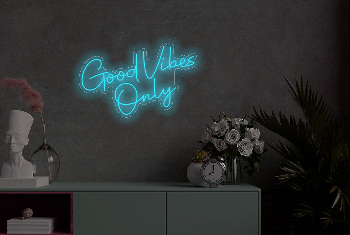 &quot;Good Vibes Only&quot; LED Neon Sign