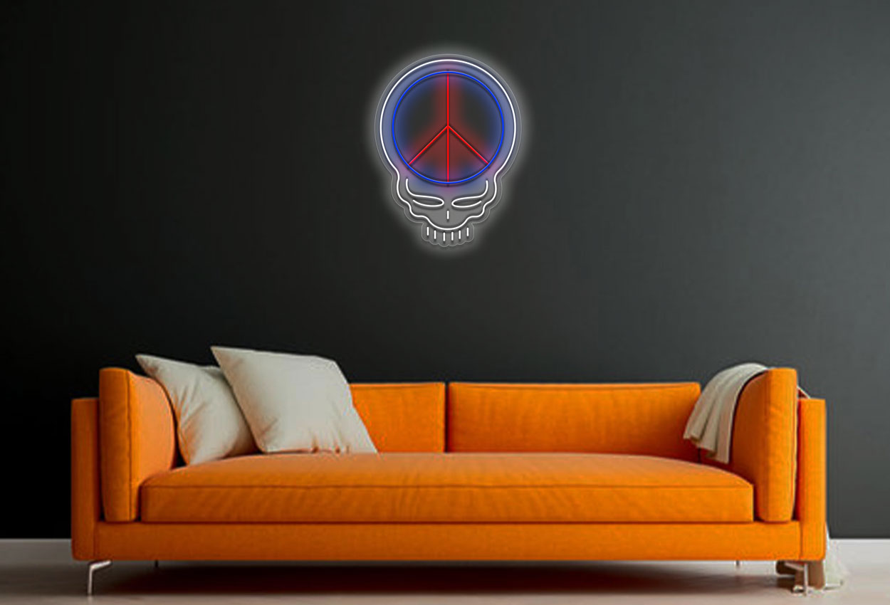 Grateful Dead with Peace sign LED Neon Sign