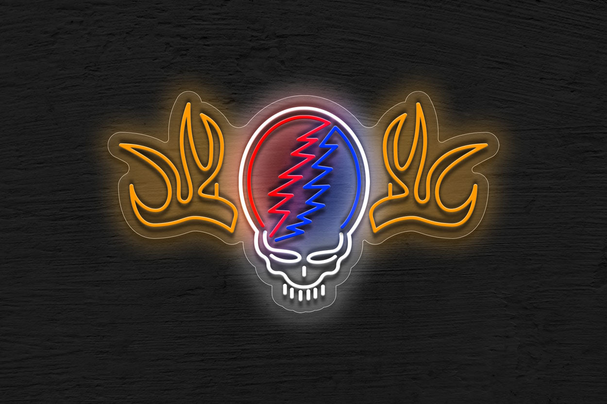 Grateful Dead skull with horns LED Neon Sign