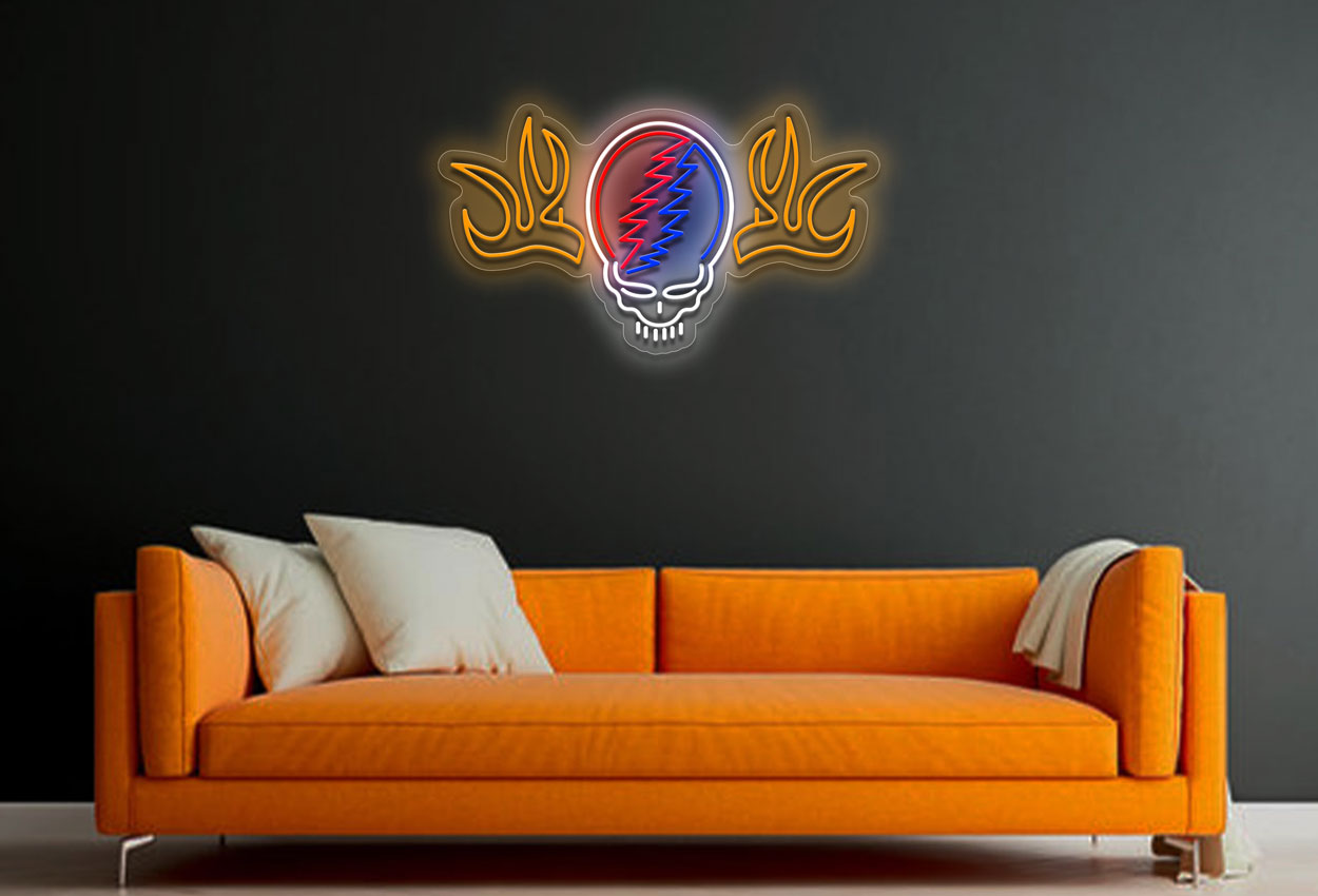 Grateful Dead skull with horns LED Neon Sign