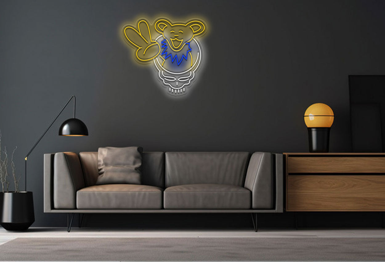 Grateful Dead with Bear LED Neon Sign