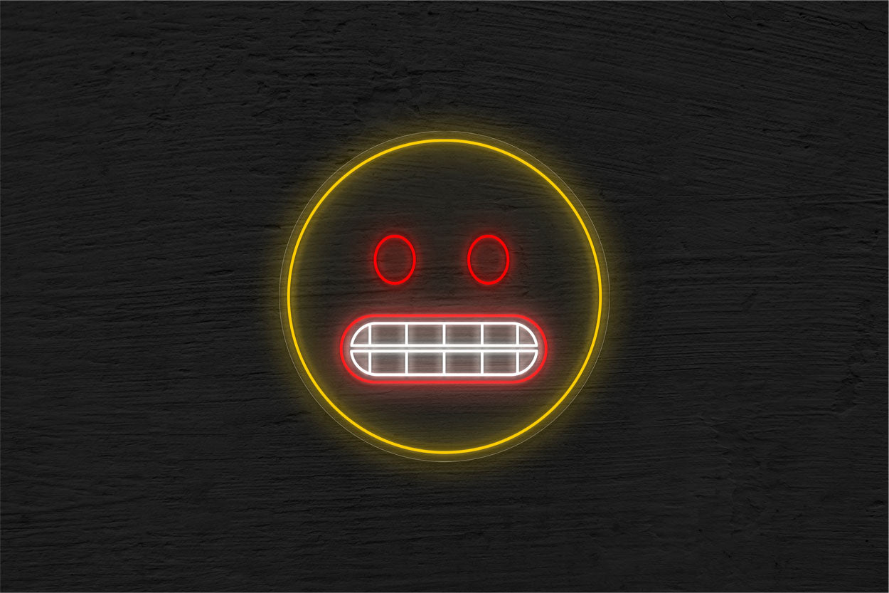 Grimacing Face Emoji LED Neon Sign