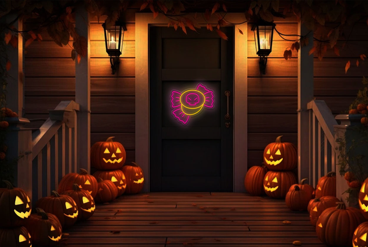 Halloween Candy in 2 colors LED Neon Sign