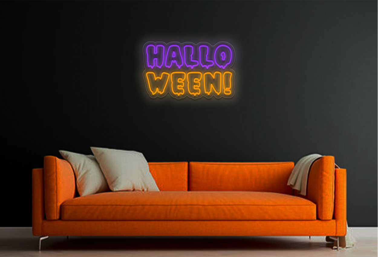 Halloween Double Stroke Text LED Neon Sign