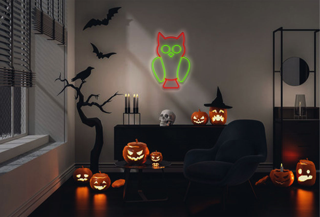 Owl in 2 Colors LED Neon Sign