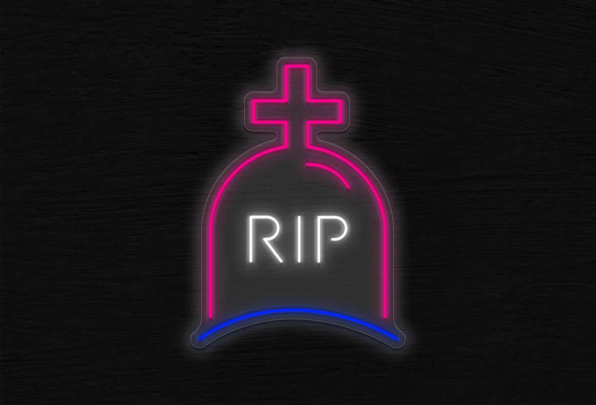 Pink Rip Sign Buy RIP Tombstone with Cross LED Neon Sign | Best Selling Neon Signs ...
