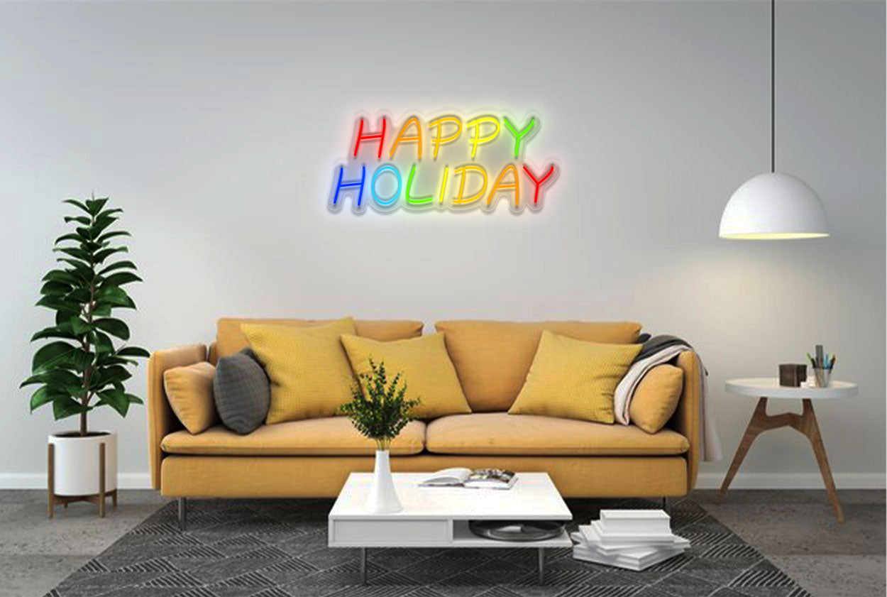 Multi-color "Happy Holidays"  LED Neon Sign