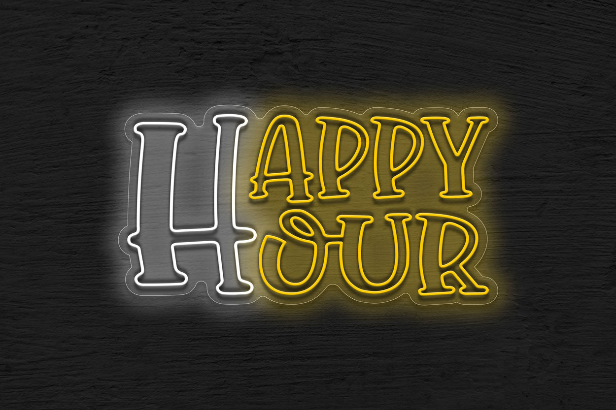 Happy Hour(Baby Moon font) LED Neon Sign